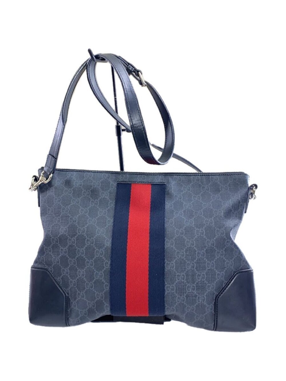 Gucci Shoulder Bag GG Supreme Leather Black